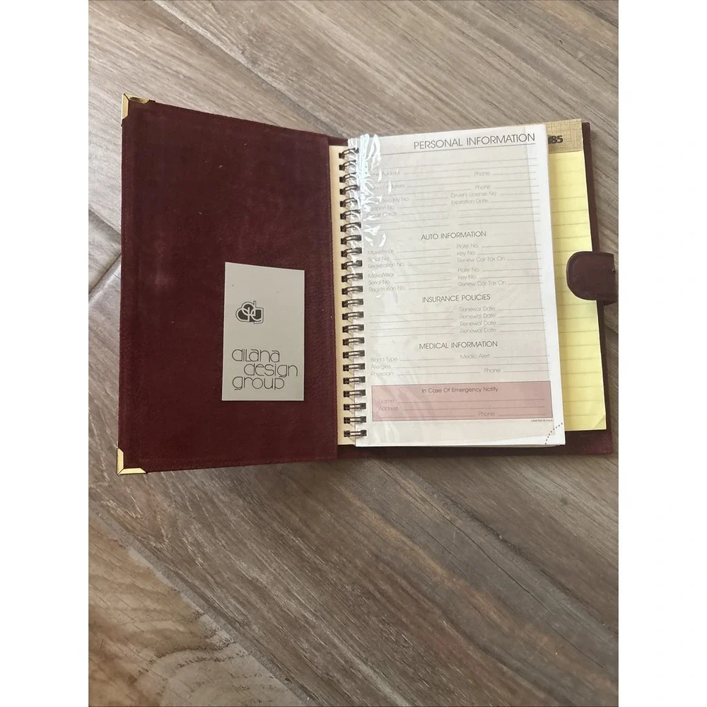Dilana Design Group 1985 Burgundy Genuine Eel Skin Planner 6